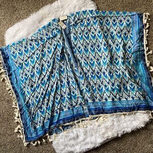 Bobbie Brooks Poncho Open Front Thin Lightweight Blue NEW Women’s One Size